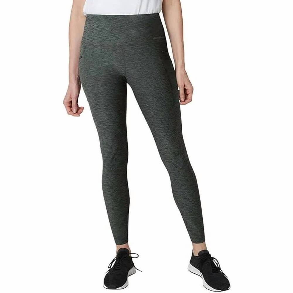 NEW EDDIE BAUER trail activewear athletic tight leggings in gray heathered